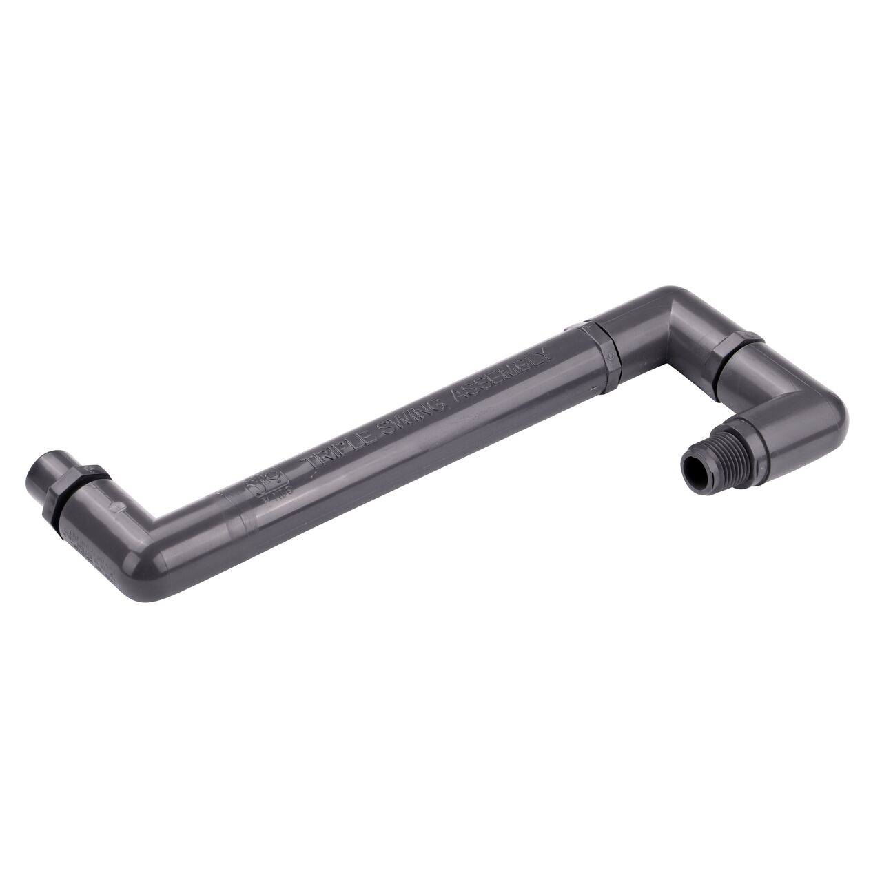 NDS PVC Triple Swing Joints Assembly, Sch. 80 1/2 in. spigot X 1/2 in. MPT is engineered for ease of installation, durability, and performance (NDS TSA-0500-ST)