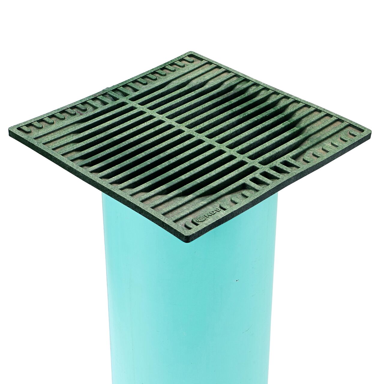 NDS Green plastic 9 in. Square Grate  Fits Spee-D® Catch Basin Drain & 6 in. Drain Pipes & Fittings installed on 6 in. S&D Pipe (NDS 950*, NDS 950)