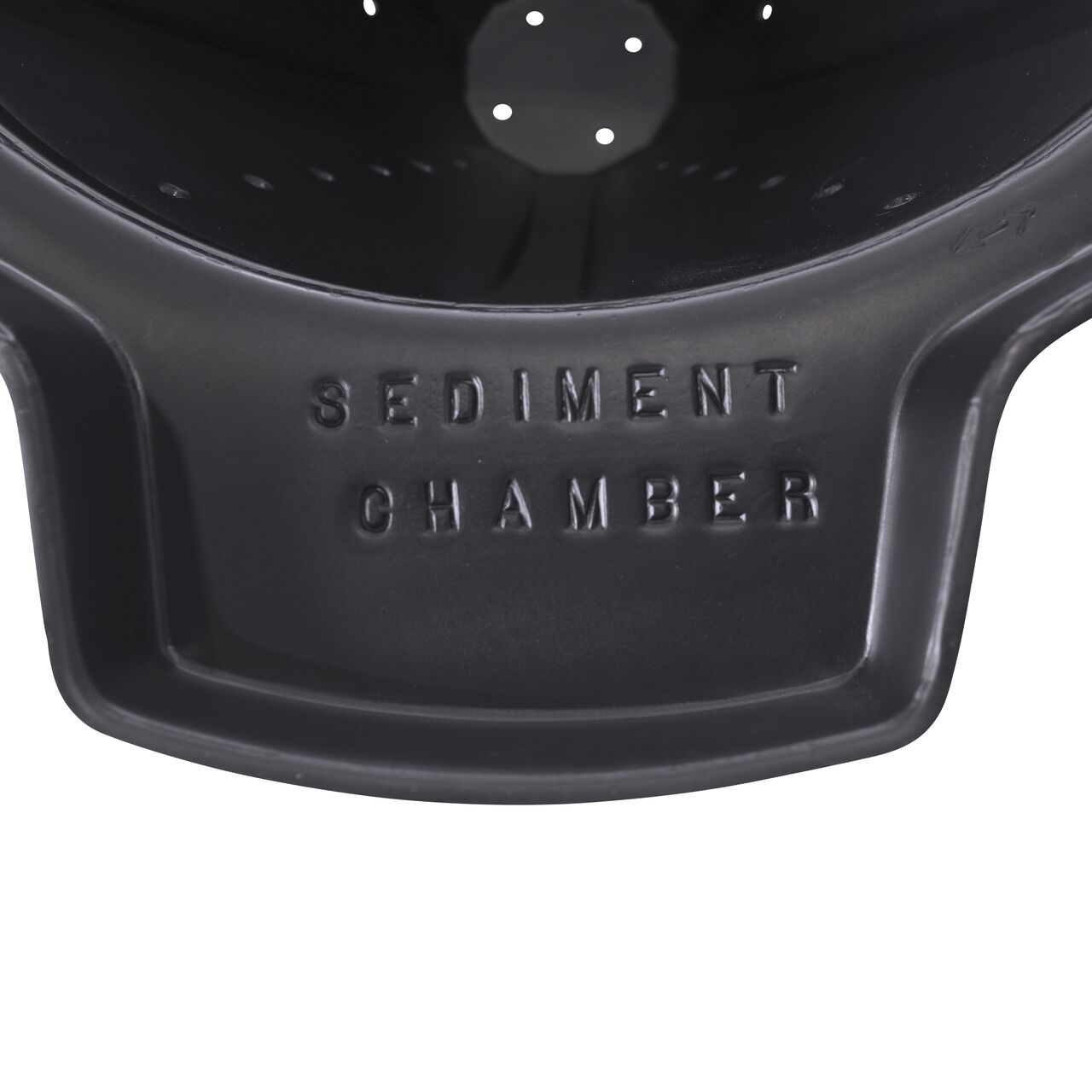 Closeup of the branding and lettering on the NDS SedimenTrap (NDS SC-ST)
