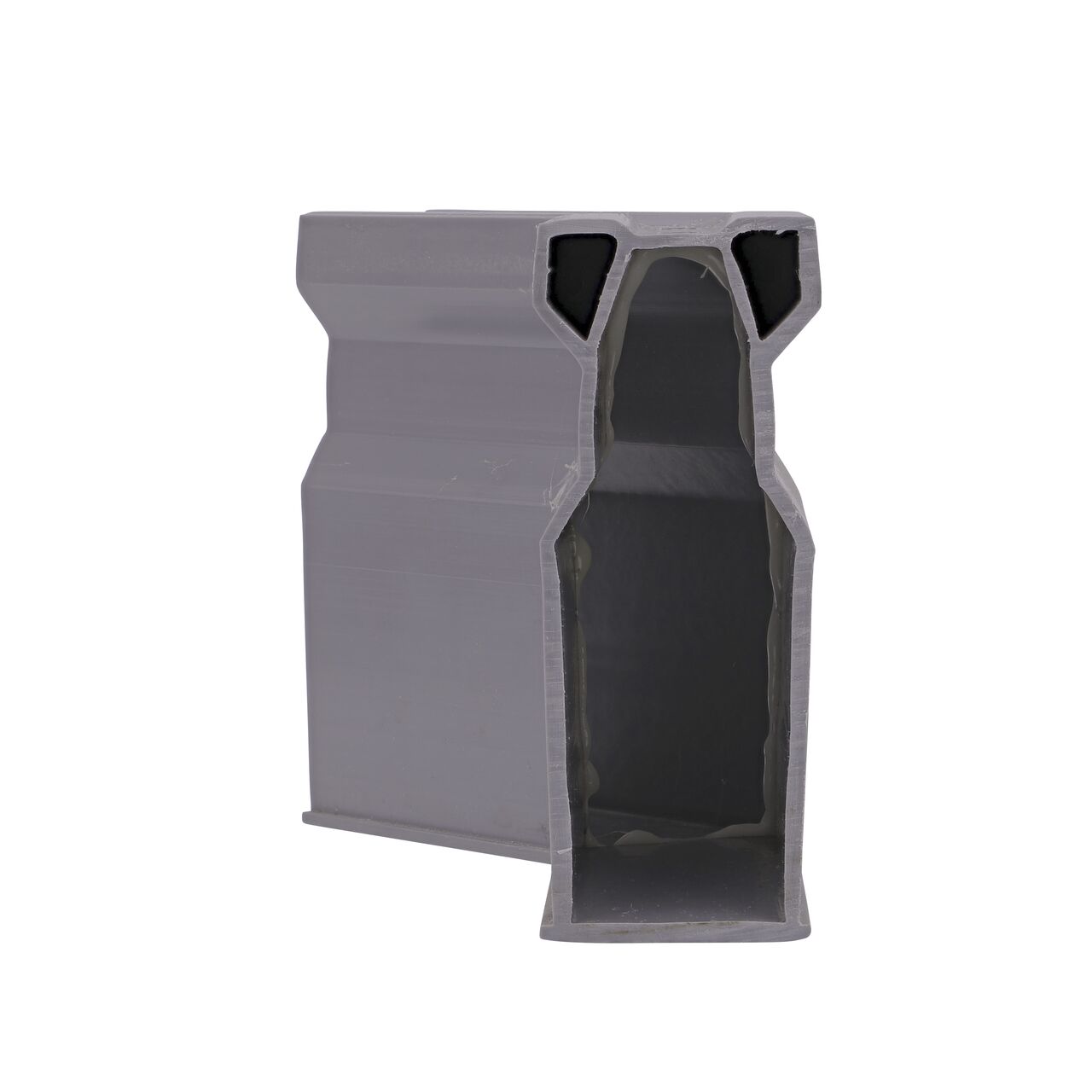 Side view of the Gray Micro Channel Drain 45 degree elbow and inegrated grate (NDS 8303)
