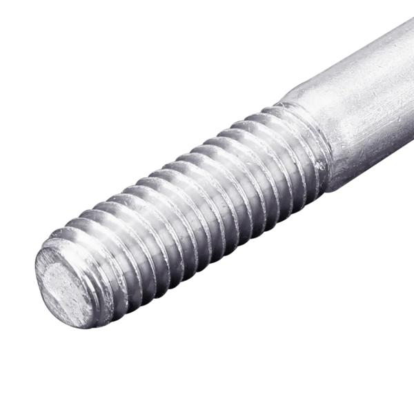 Closeup of the threaded end of the NDS 113BB Stainless Steel Bolt which fits securely in the NDS 14 x 19 in. Rectangular Standard and Pro-Spec® Series Valve Box