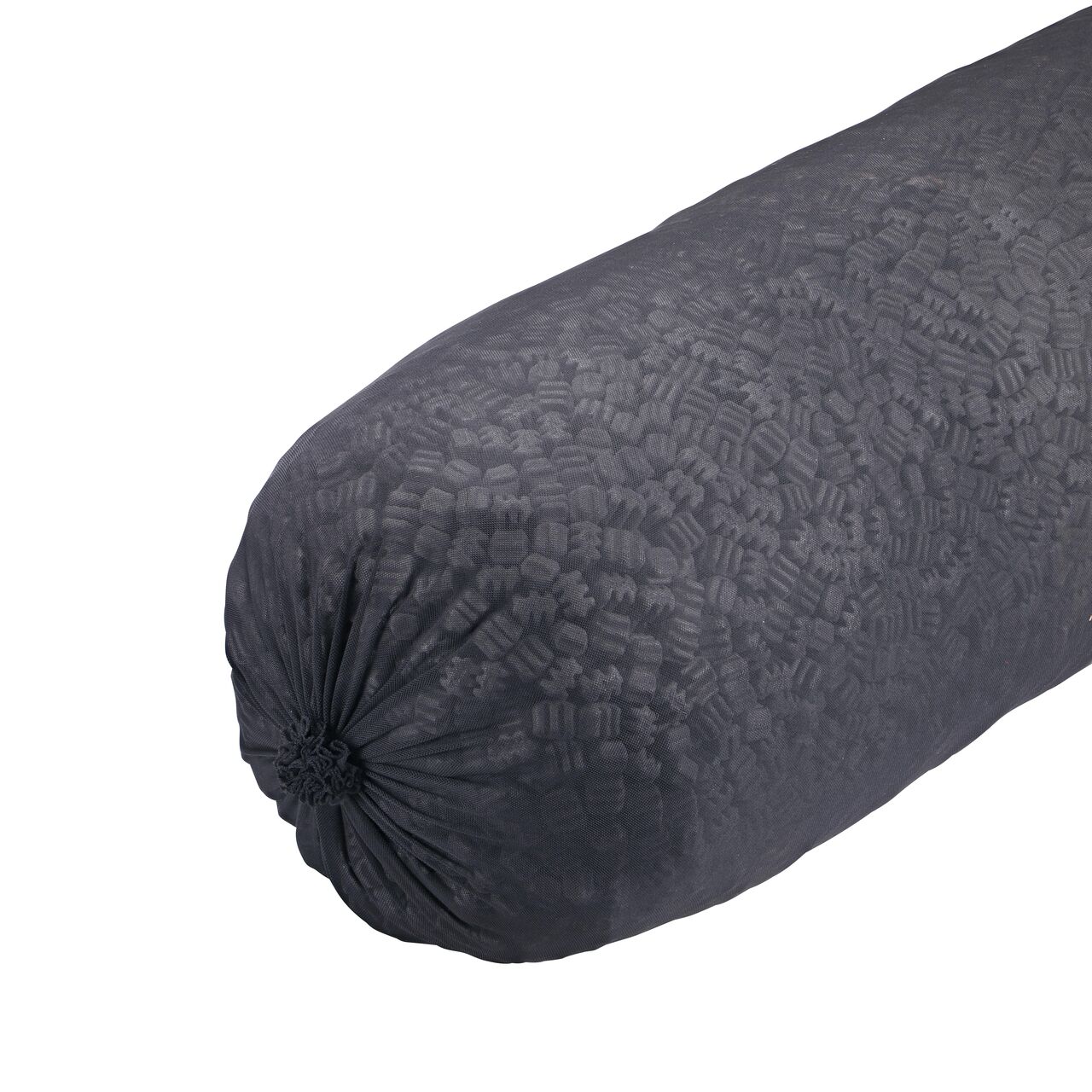 EZflow® Gravel-Free French Drain System with Engineered Aggregate, 15 in. dia. X 10 ft. long bundle; a portion of the end of the bundle is shown (NDS EZ-1501A)