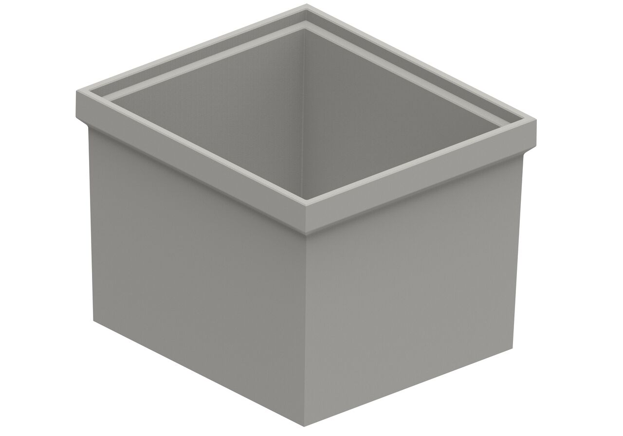 The BG-FILCOTEN® 300 Trench Drain Catch Basin Extension Unit (NDS 19060020) adds height to the BG-FILCOTEN® 300 Trench Drain Catch Basin that sits deeper underground