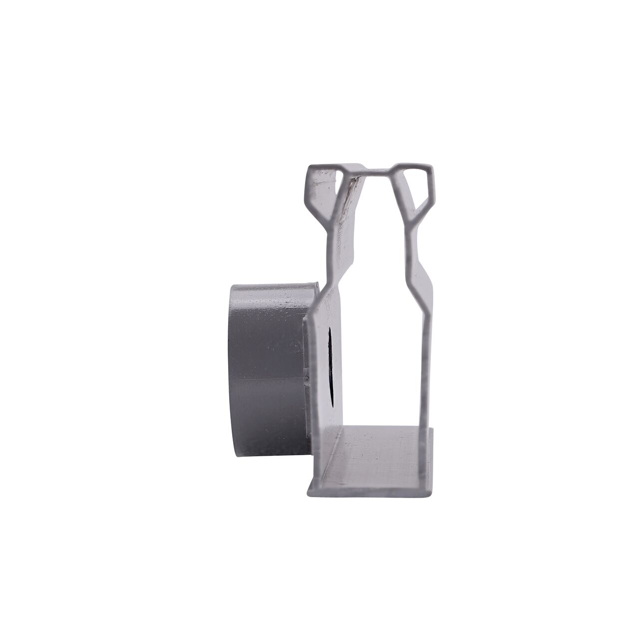 Side view with outlet facing left of the NDS Gray Micro Channel™ Drain & Integrated Grate Side Outlet (NDS 8513)