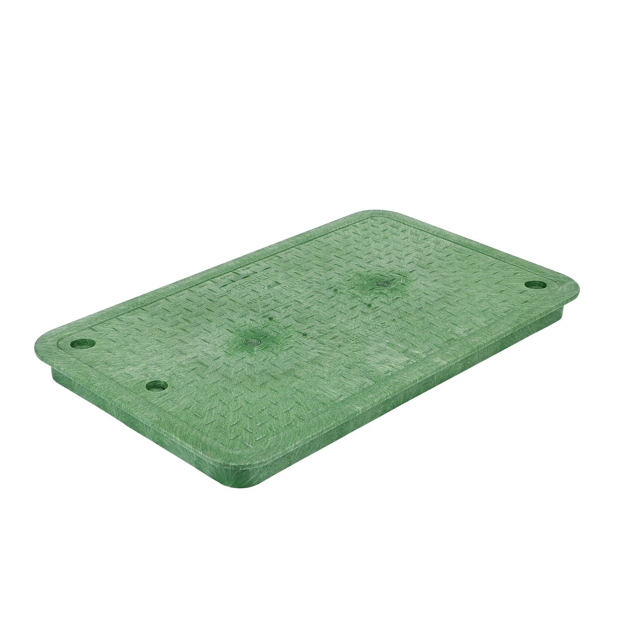 This NDS 17 in. X 30 in. Rectangular Pro-Spec® Series Valve Box Cover is a Green Cover with Sewer markings on the lid (NDS 323CS) and fits NDS Pro-Spec® series 17 in. X 30 in. Rectangular Valve boxes