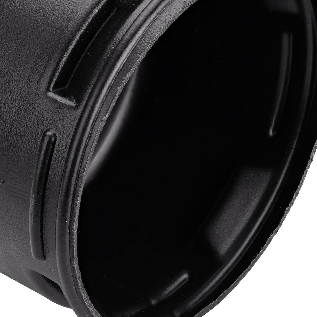 Closeup of the interior lip of the NDS 3 in. High-Density Polyethylene Corrugated Cap (NDS 3C06)