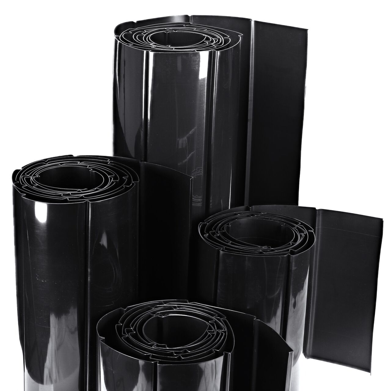 All four depths of the 20 foot long NDS Root Barrier Rolls include flared molded ribs; 36 in., 24 In., 18 in., and 12 in. (NDS SM-1220, NDS SM-1820, NDS SM-2420, NDS SM-3620)