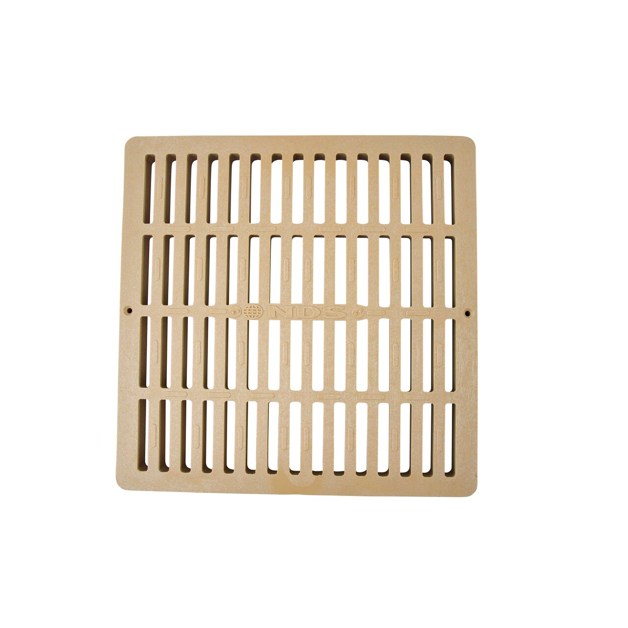 Alternate top down view of the NDS 12 in. Square Catch Basin Drain Grate, Sand Plastic (NDS 1212S) which fits on a 12 in. catch basin drain