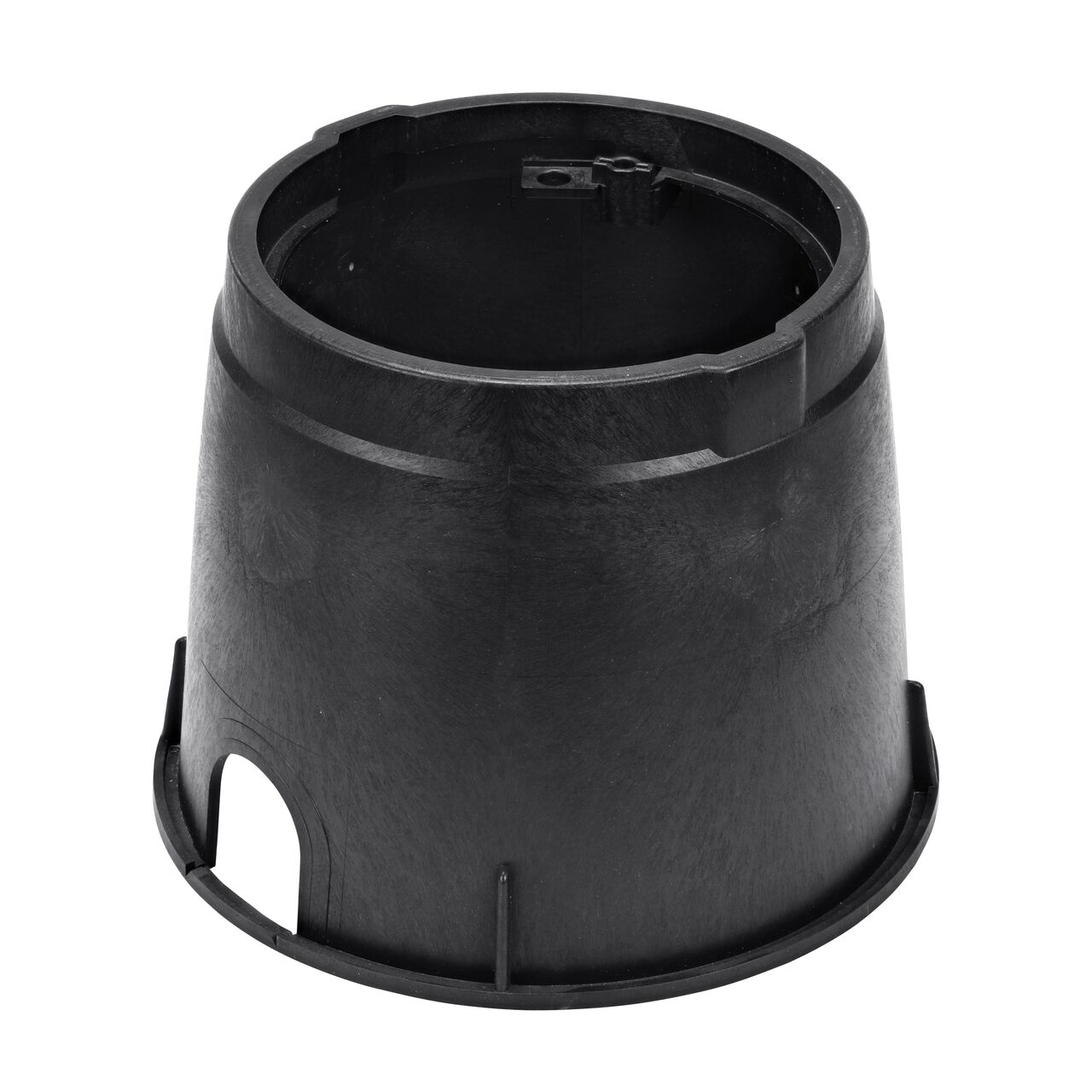 The durable Purple plastic 10 in. Round Standard Series Valve Box (NDS 111BCR) has a height of 10 in. and and is engineered for superior strength with structural reinforcing ribs, easy cut away pipe lip, and includes new patented universal locking mechanism to secure valve box lids without a traditional nut