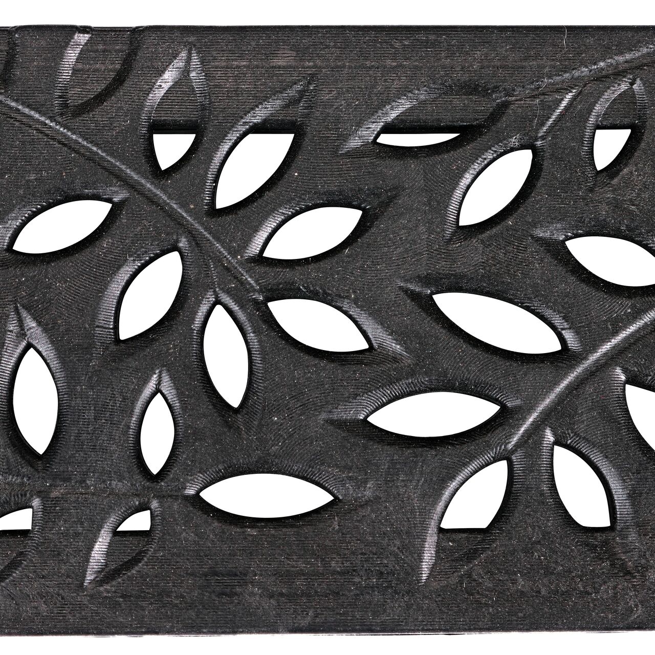 Top down view of the Decorative Botanical Green Plastic Mini Channel™ Drain Grate (NDS 554)