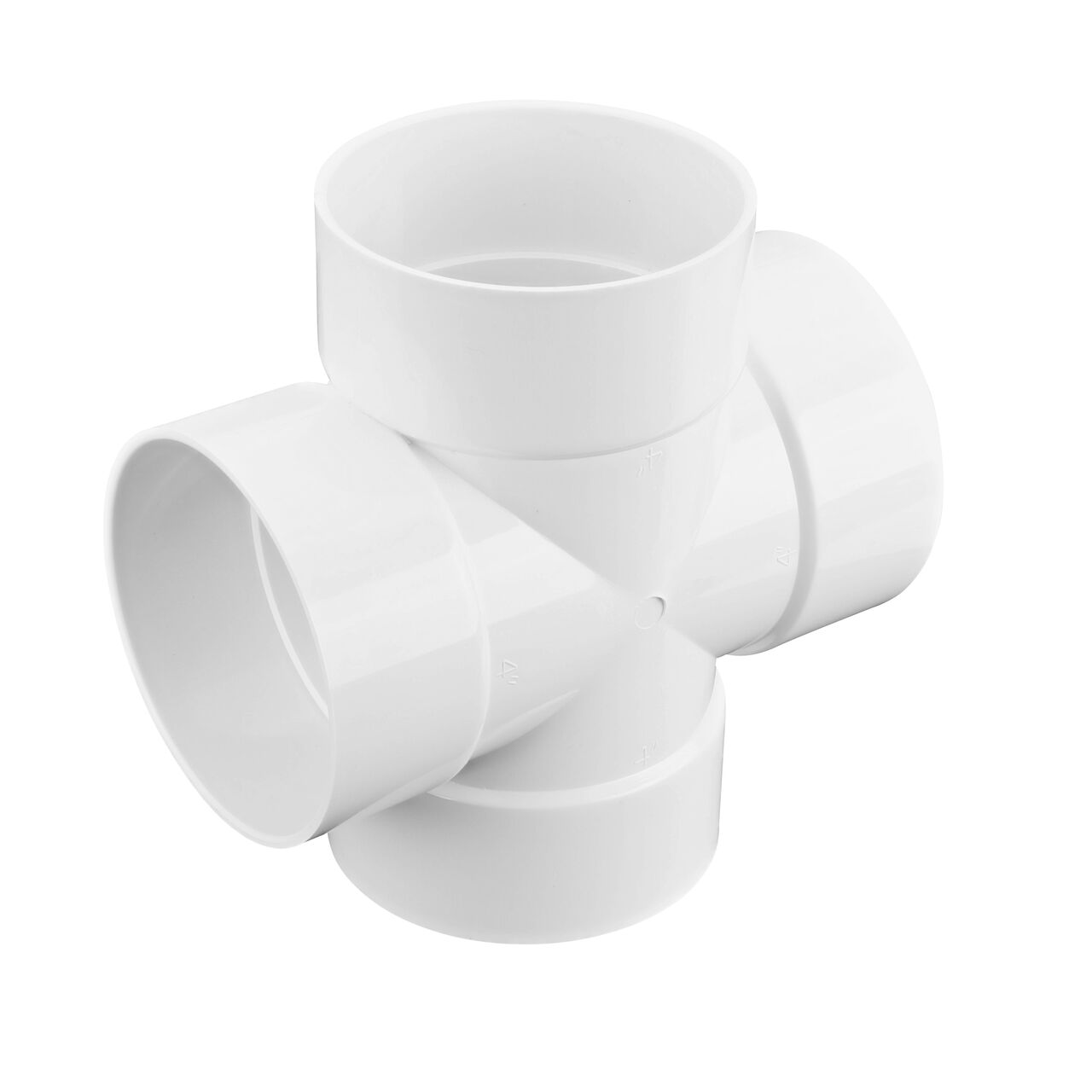 The 4 in. PVC Cross has four S&D hub connection points (NDS 4P1X)