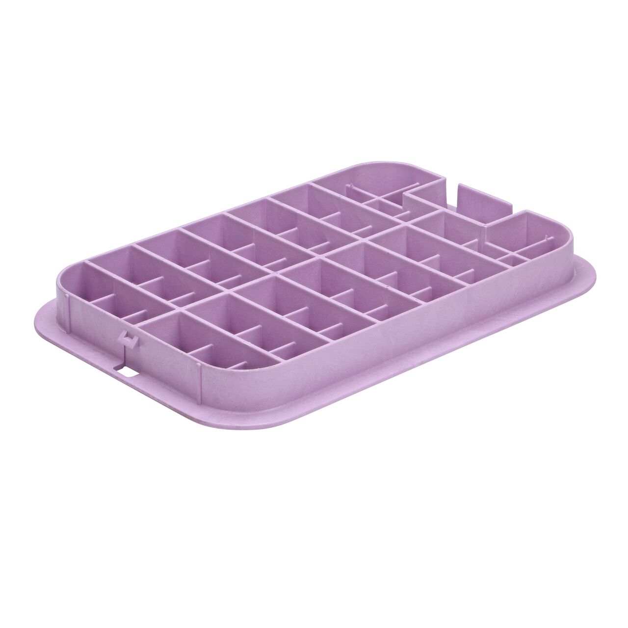 Bottom view of the reinforced ribs on the NDS 14 X 19 in. Purple Reclaimed Water cover (NDS 117CR) that fits the NDS 13 X 20 in. Standard Series Valve Box