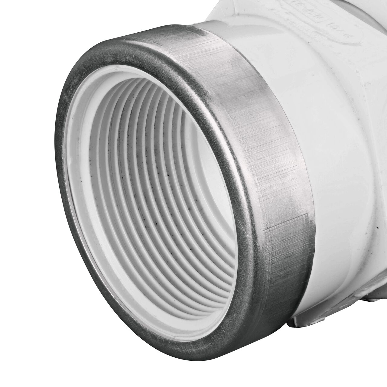 Closeup of the Threaded IPS FPT connection end on the NDS 1 1/2 in. SDR-9 CTS X FPT Flo-Lock™ Gripper Adapter (NDS 731-15)