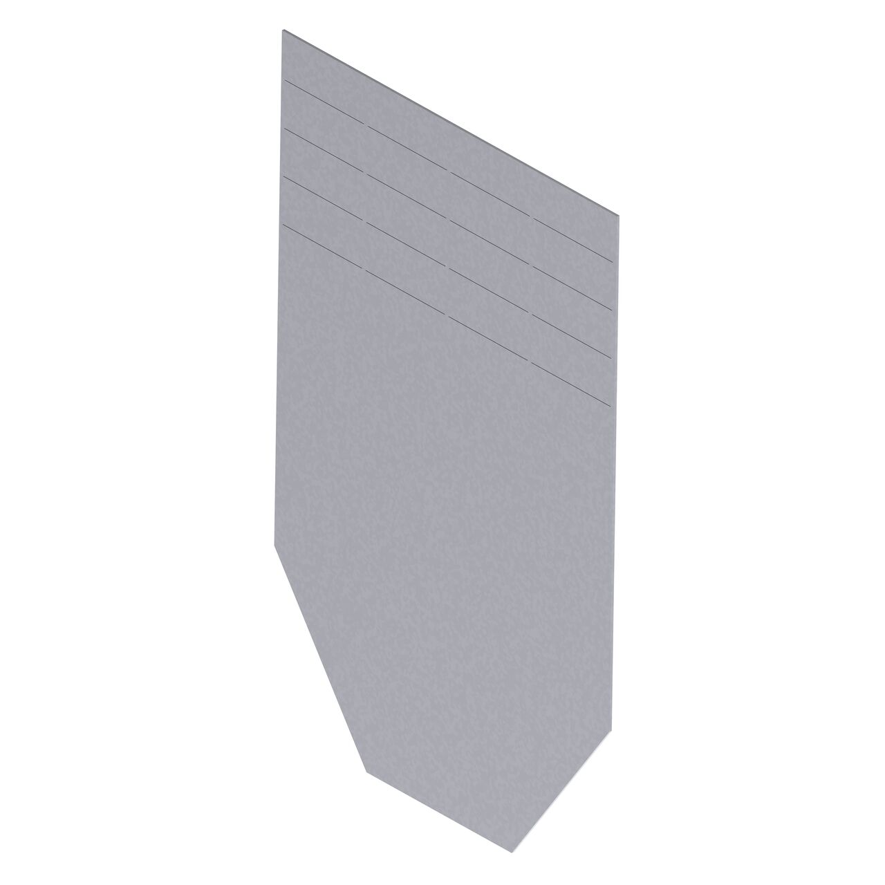 The inner side of the galvanized steel BG-FILCOTEN® by NDS® 200 Trench Drain End Cap (NDS 19020215) which stops the flow of water at end of the channel drain