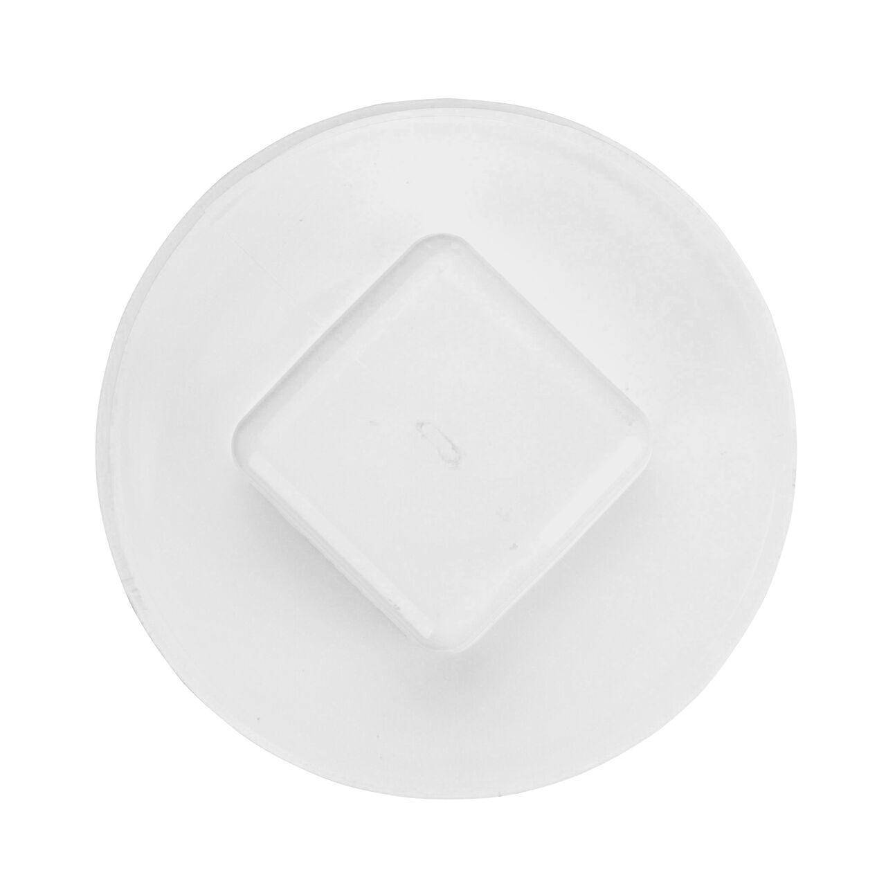 Top down view of the NDS 4 in. PVC Sewer and Drain MPT Cleanout Plug (NDS 41P8*, NDS 41P8, NDS 418)