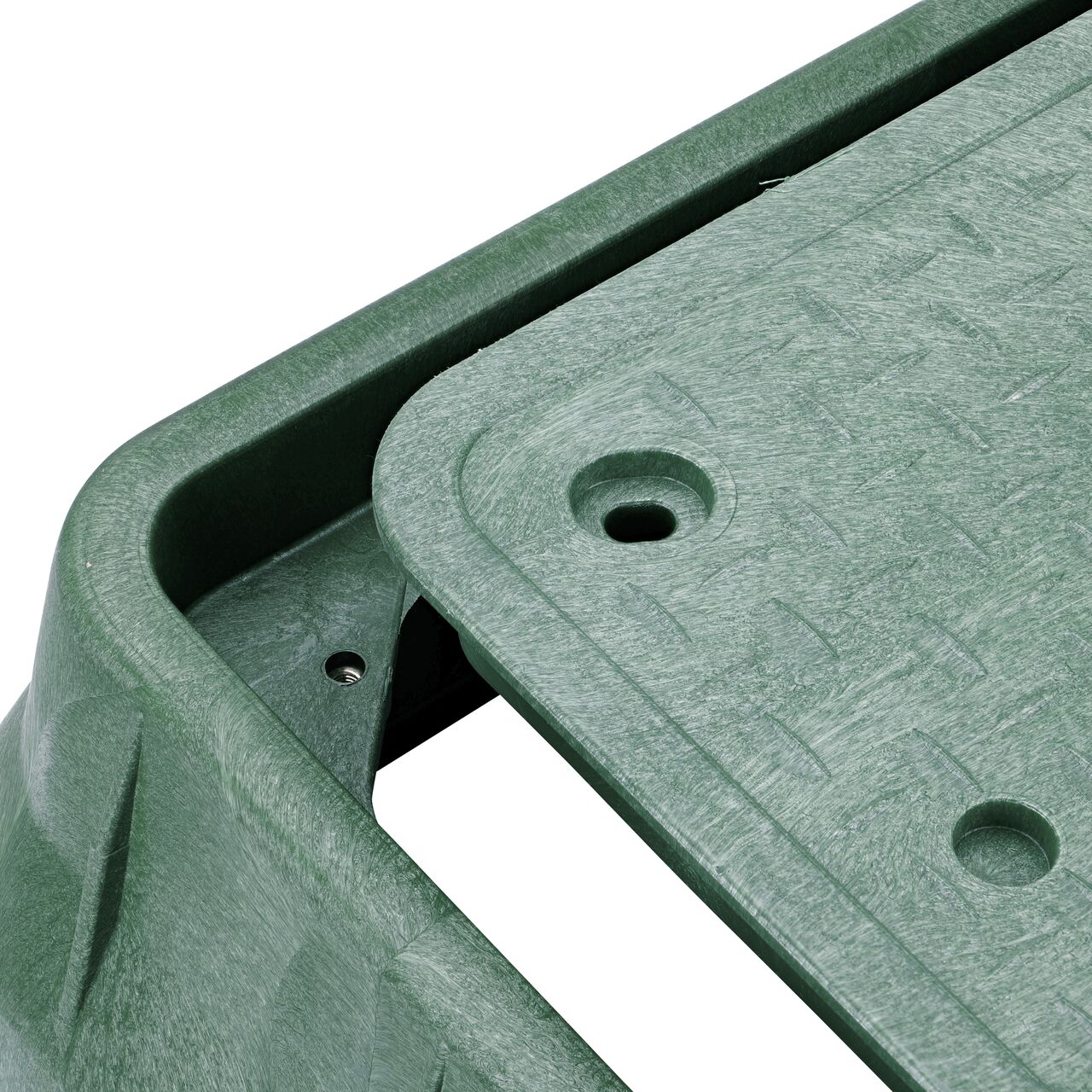 The valve box lid and bolt securely in place on the NDS 13 in. X 24 in. Rectangular Pro-Spec® Series Black Box and Black Sewer Cover (NDS 321BCBS) keeping components protected against the elements, foot traffic, lawn care equipment, and potential vandalism while keeping them out of sight
