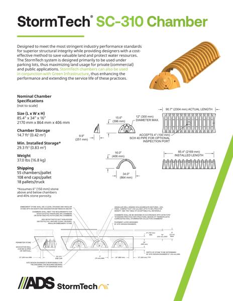 SC-310 StormTech Chamber Submittal Package