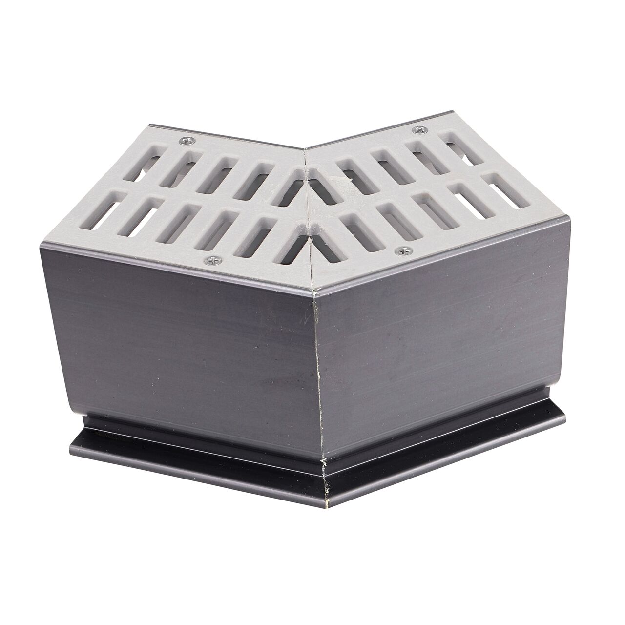 Alternate View of the NDS Gray Mini Channel™ Drain 45 Degree Elbow and Grate (NDS 5300)
