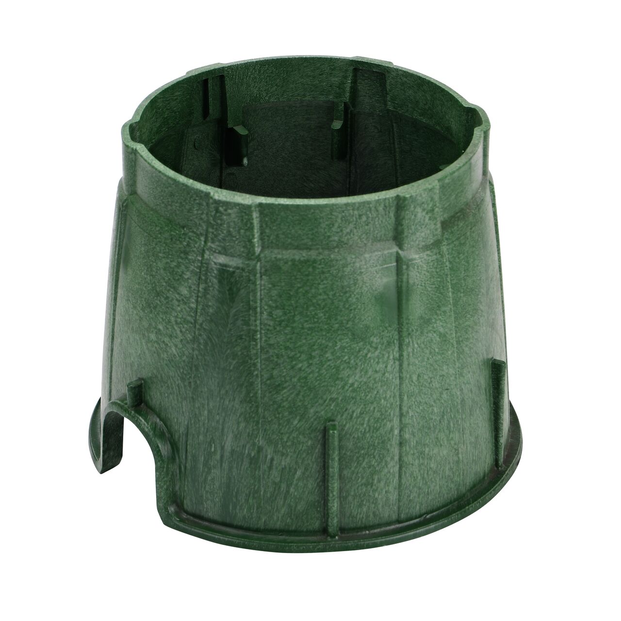 Rotated view of the NDS Green plastic 10 in. Round Pro-Spec® Series Valve Box (NDS 312B)