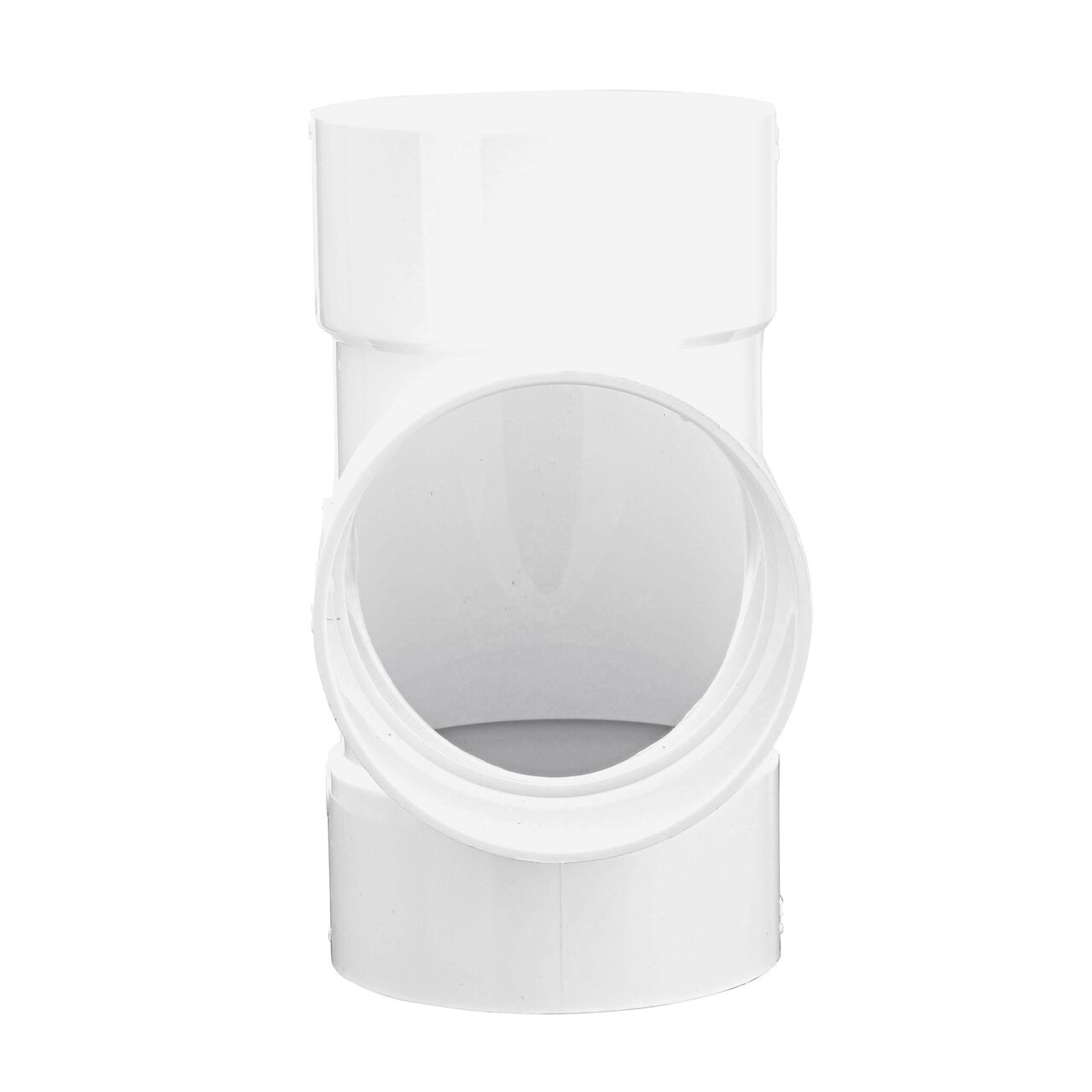 Vertical front view of the NDS 3 in. PVC Sewer and Drain Tee (NDS 3P01*, NDS 3P01)