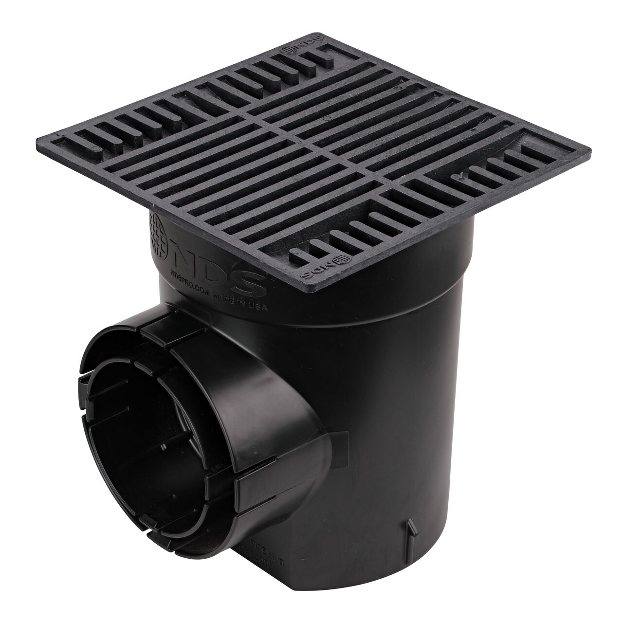 NDS 8 in. Square Grate installed on 6 in. Round Spee-D Catch Basin (NDS 881, NDS 101)
