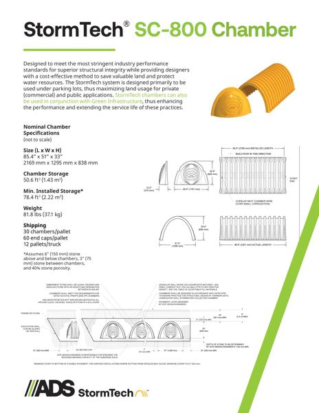 SC-800 StormTech Chamber Submittal Package