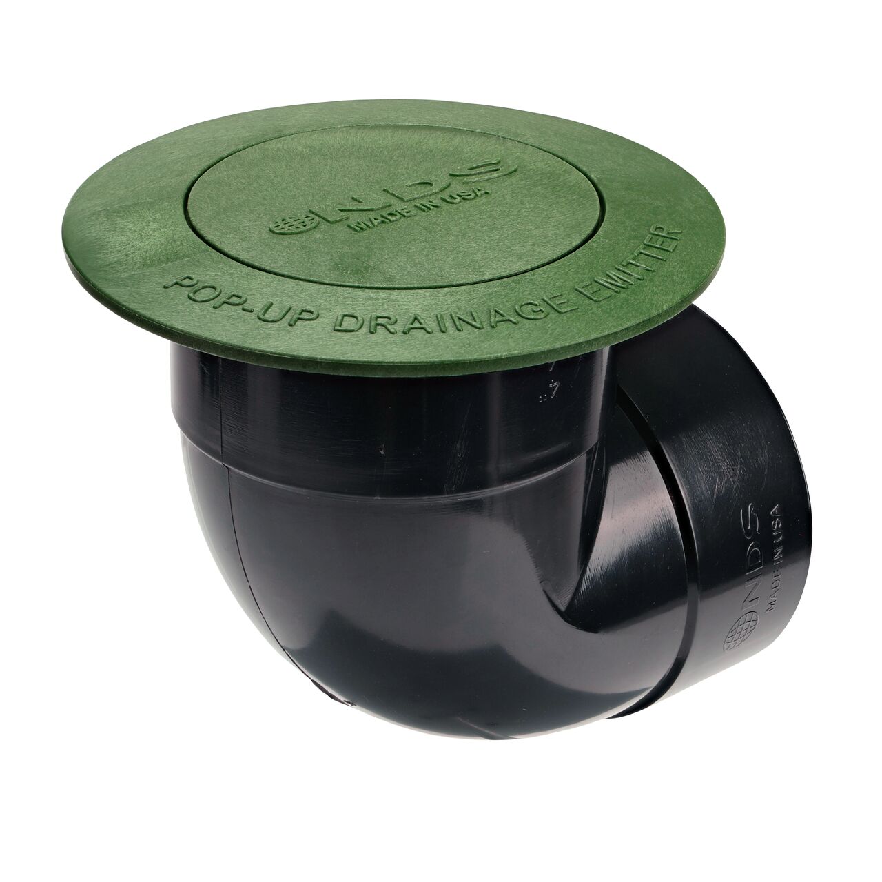 Top raises up as excess water releases with the 3 in. Pop-Up Drainage Emitter with Elbow (NDS 421)