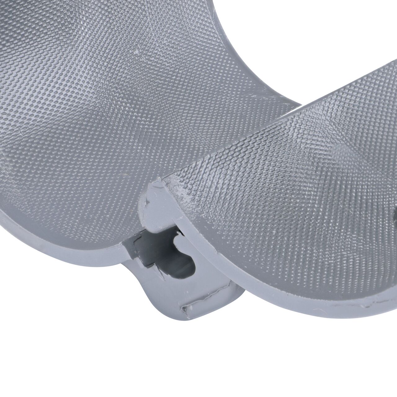 Closeup of the hinge open on the NDS Clamp-It™ Rigid PVC Saddle with 3/4 in. FPT connection on top (NDS 443007) for 3 in. PVC pipe