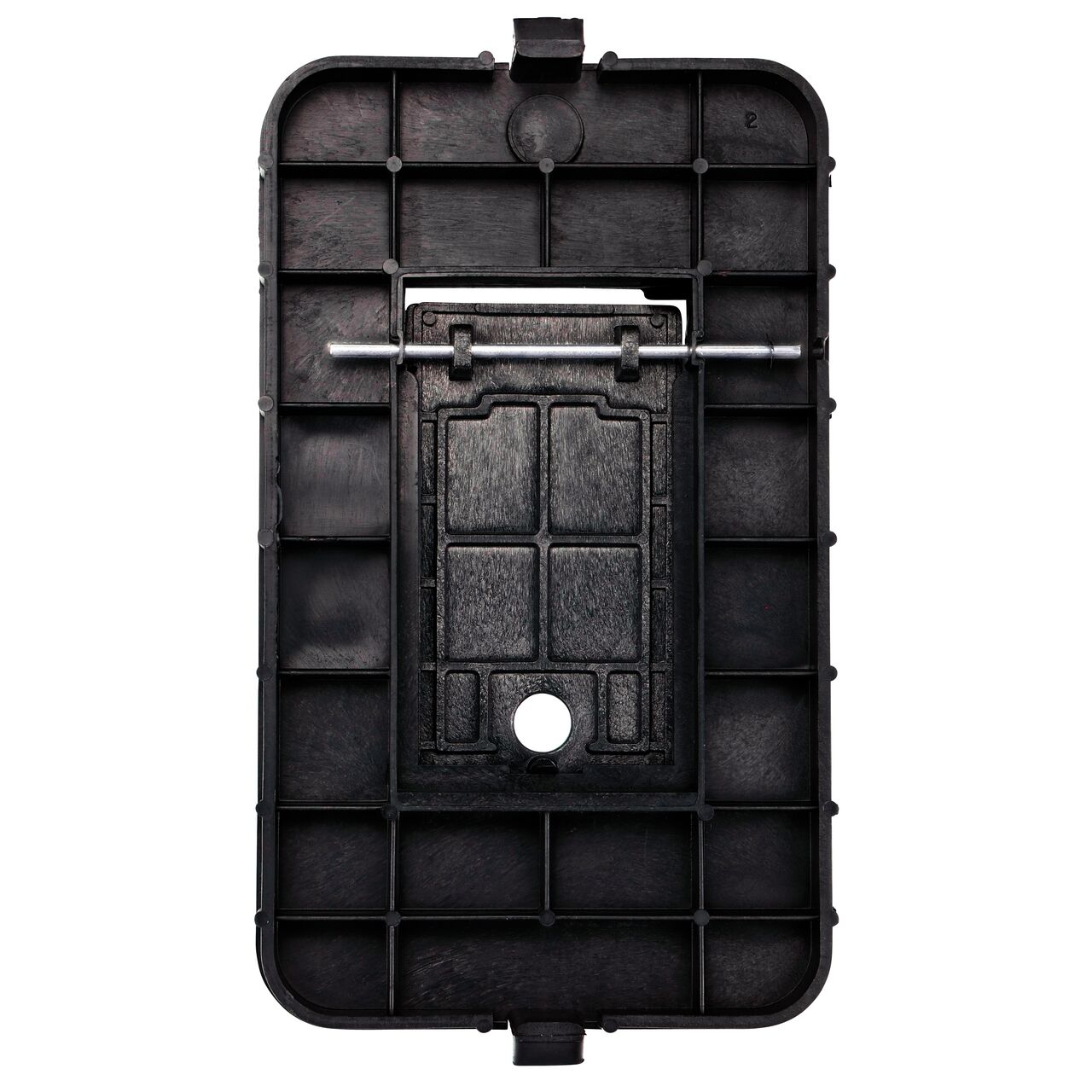 Underside View of 10 in. X 15 in. Rectangular Plastic Water Meter Cover with Reader door (NDS D1000-RB)