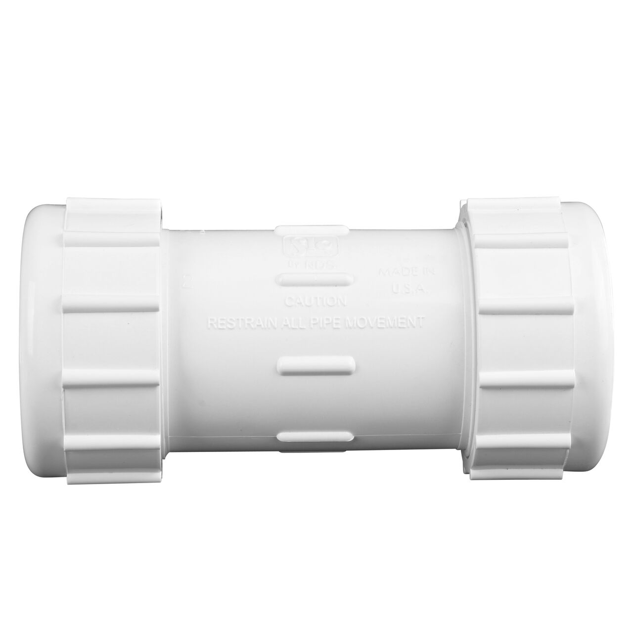 The NDS Compression Coupling is an easy-fit coupling that has two compression ends that slide onto 2 in. IPS pipe ends that provide a corrosion-free connection (NDS CPC-2000)