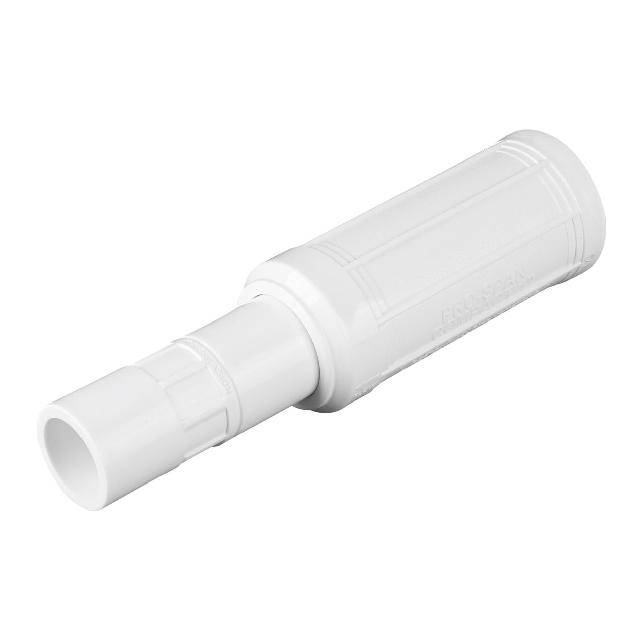 The compact 1 in. Pro-Span expansion repair coupling (NDS 118-10C) shown expanded here, includes smart features for a smoother, easier install – adjustable length locks in place