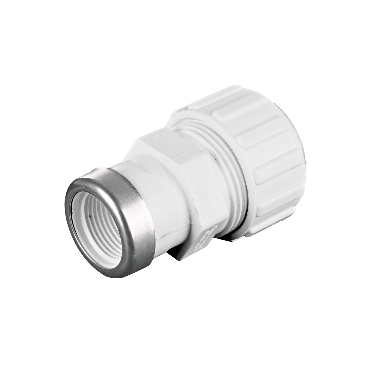Threaded FPT connection end on the NDS 3/4 in. SIDR-7 FPT X PE TS Flo-Lock™ Gripper Adapter (NDS 831-07)