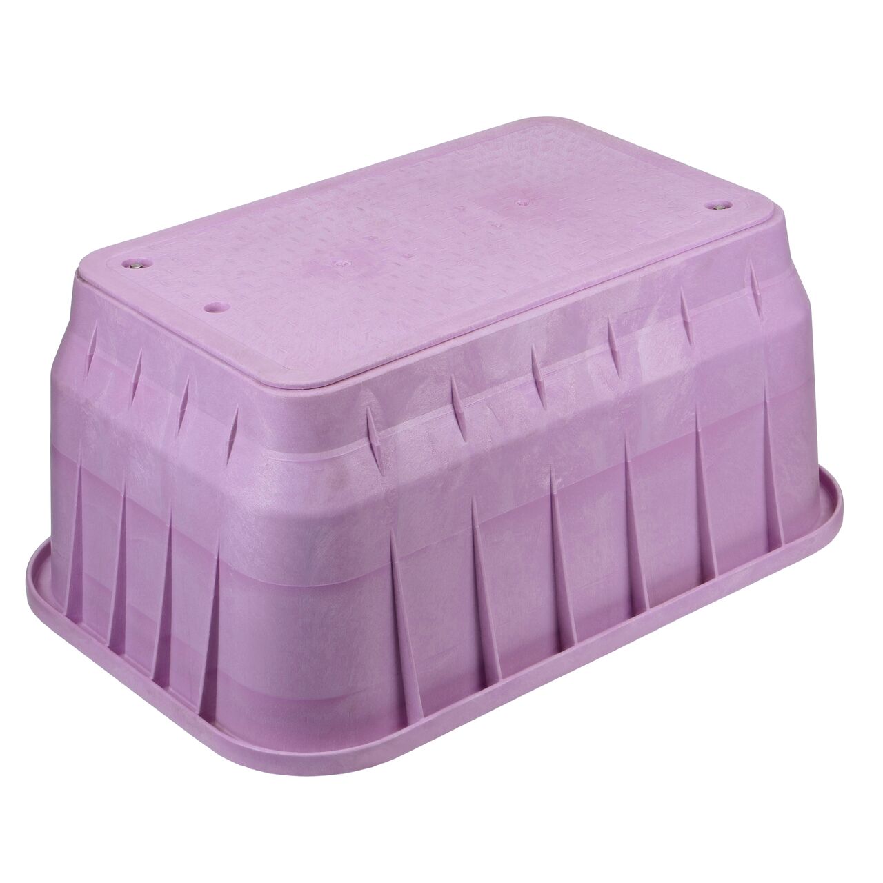 The NDS 17 in. X 30 in. Rectangular Pro-Spec® Series Valve Box and Cover with bolt is a 18 in. high Purple Box and Purple Cover with Water markings on the overlapping lid (NDS 326PBCBR) and protects underground irrigation and sprinkler system components and keeps them out of sight