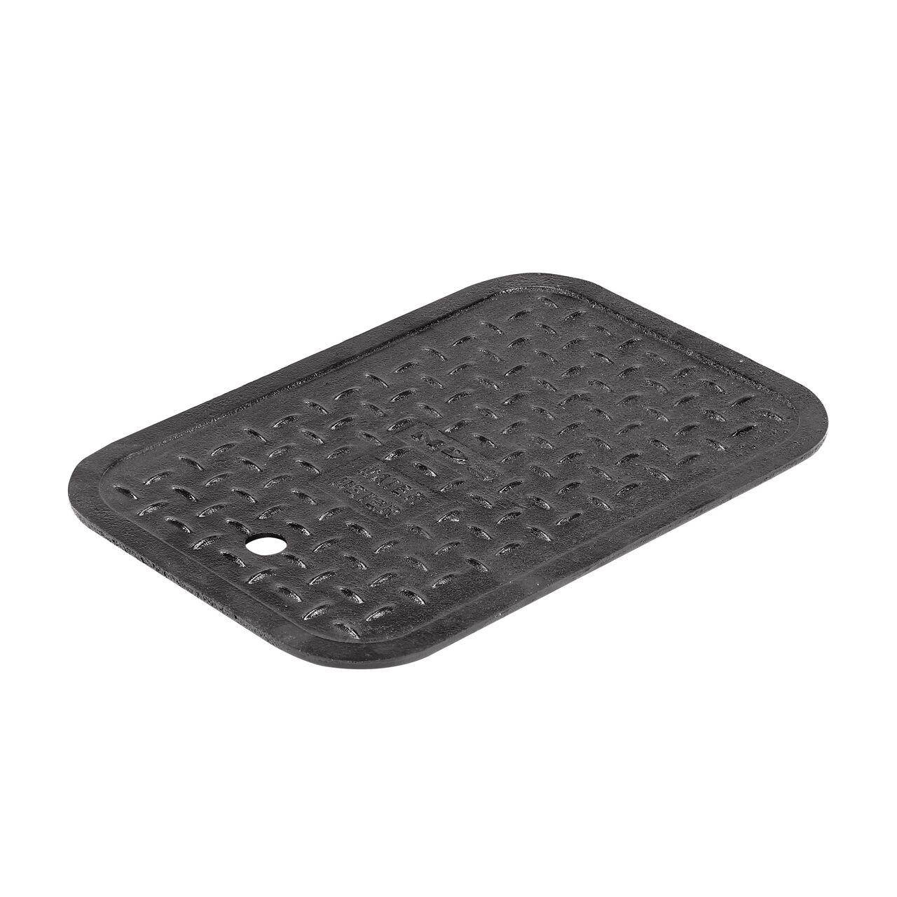 This NDS 14 in. X 19 in. Rectangular Standard Series Meter Box Cover is a Black Cast Iron Overlapping Cover with Water Meter markings on the lid (NDS D1200-CIL) and fits NDS standard series 14 in. X 19 in. meter boxes