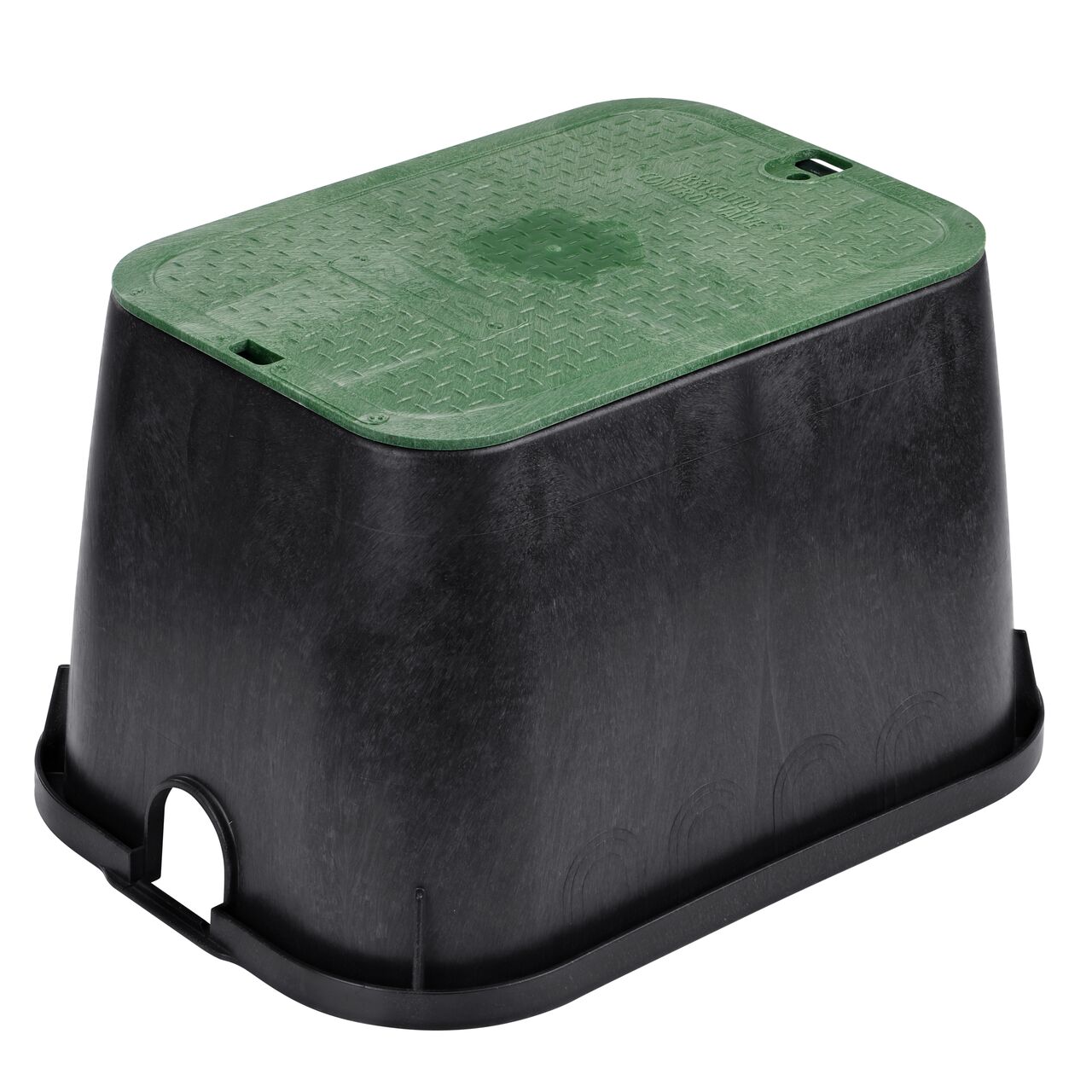 14 in. X 19 in. Rectangular Valve Box and Cover is a Black Box and Green ICV Cover; protects and hides components(NDS 113BC)
