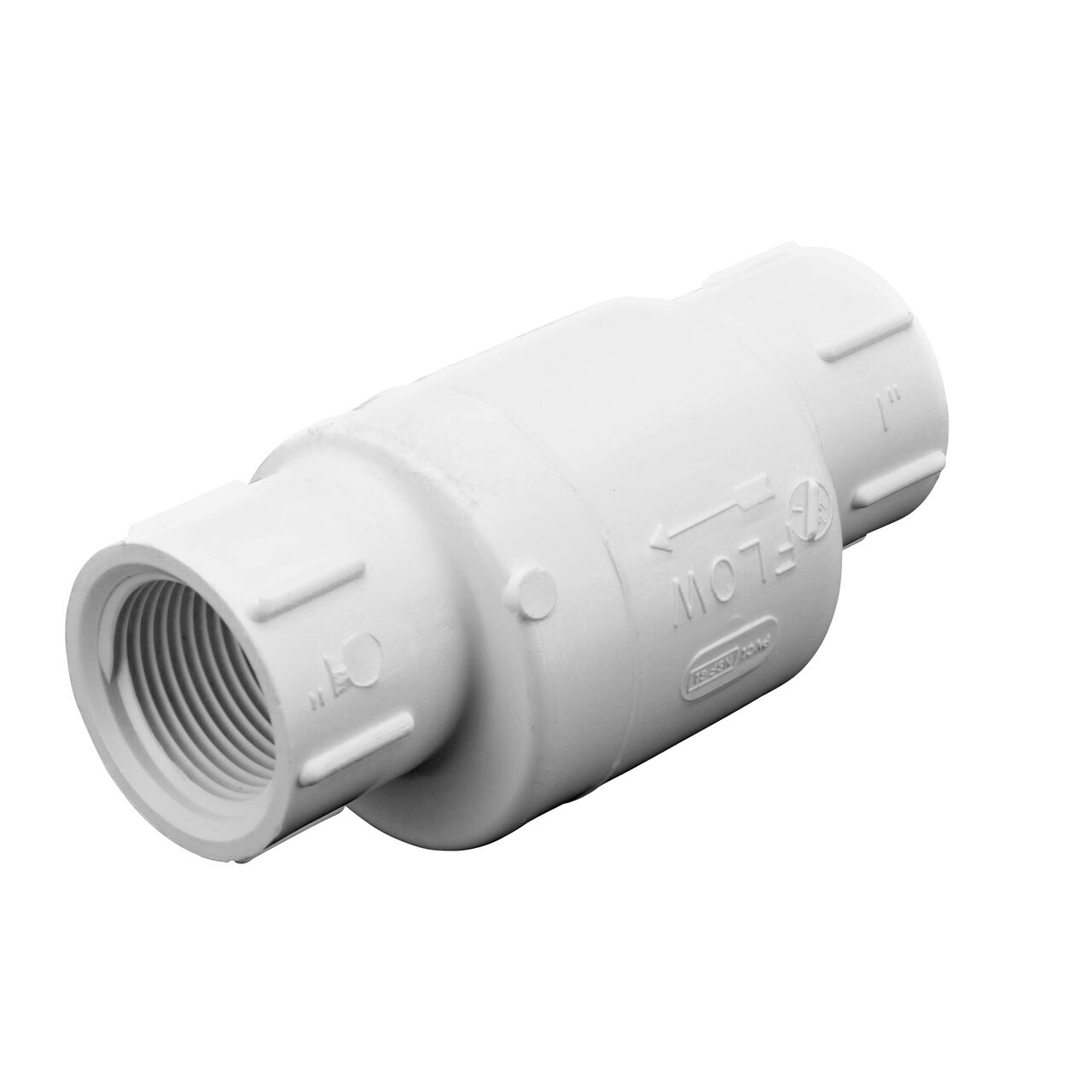 Alternate direction of the NDS White 1 in. female end by female end PVC Swing Check Valve (NDS 1520-10F)
