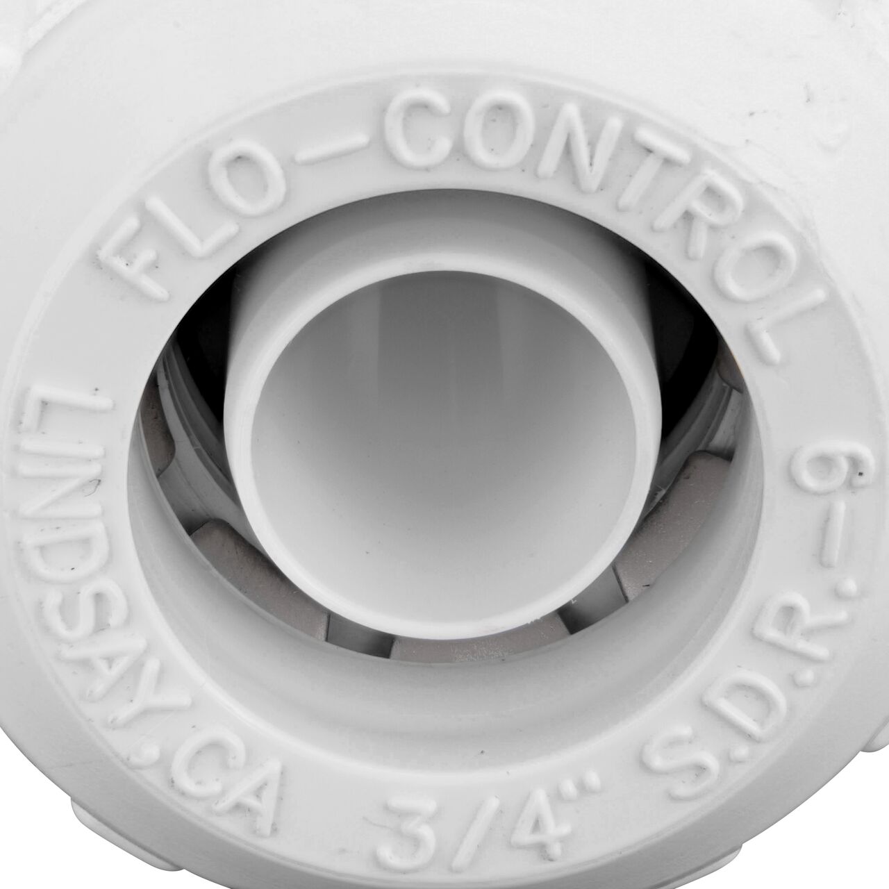Closeup of the steel gripper teeth on the 3/4 inch outlet side of the NDS 1 in. X 3/4 in. Flo Lock Reducer Gripper Coupling (NDS 710-17-9)