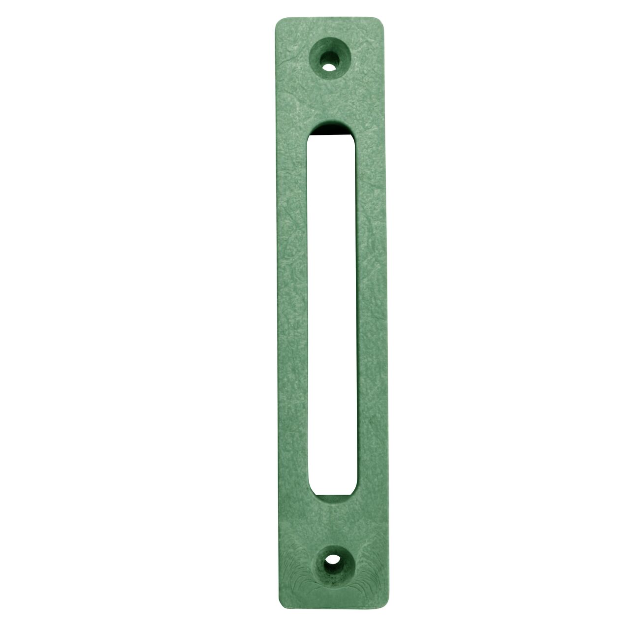 The top down view of the Green Slotted Plastic Dura Slope® Channel Drain EZ-Track™ Radius Coupling Grate (NDS DS-662MG)