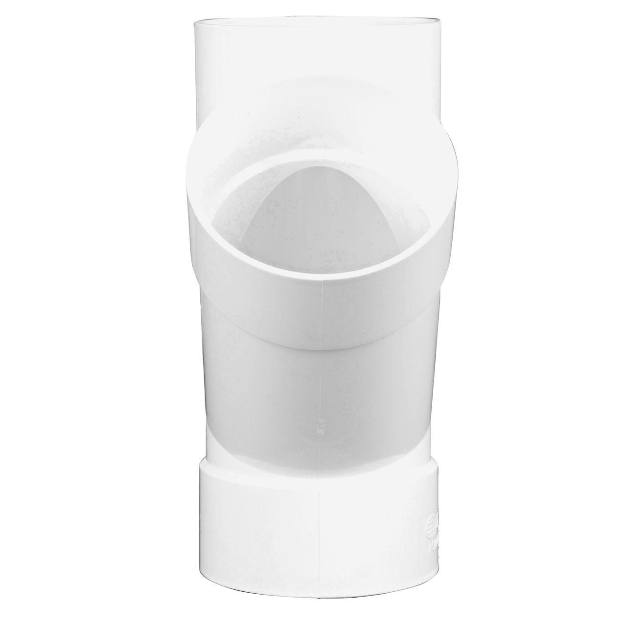 Vertical front view of the NDS 3 in. PVC Sewer and Drain 45° Wye (NDS 3P08*, NDS 3P08)