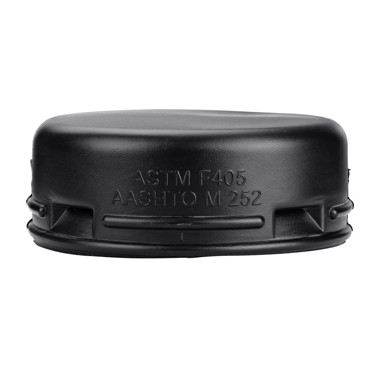 Side view of the 6 in. High-Density Polyethylene Corrugated End Cap (NDS 6C06)