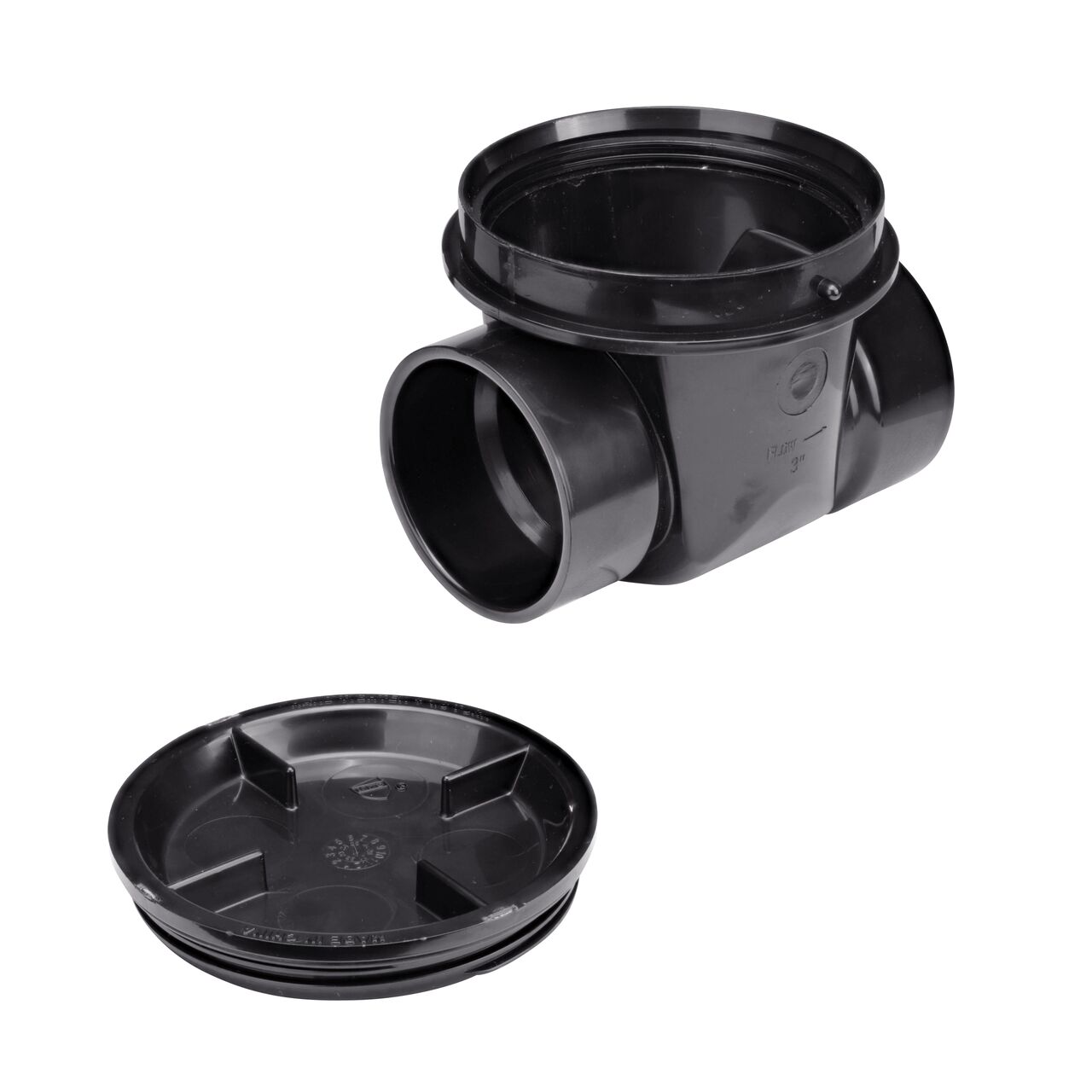 The top detachable threaded access cap with neoprene gasket provides a positive seal on the NDS Black 3 in. Backwater Valve (NDS 375)