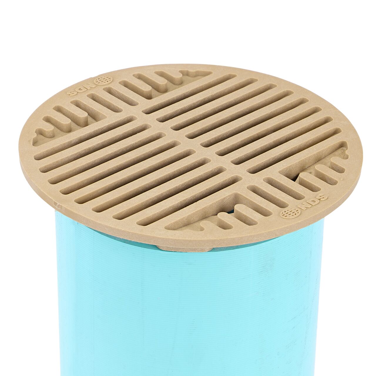 The NDS 8 in. Sand Round Grate fits a 6 in. sewer and drain pipe for underground drainage (NDS 30S)