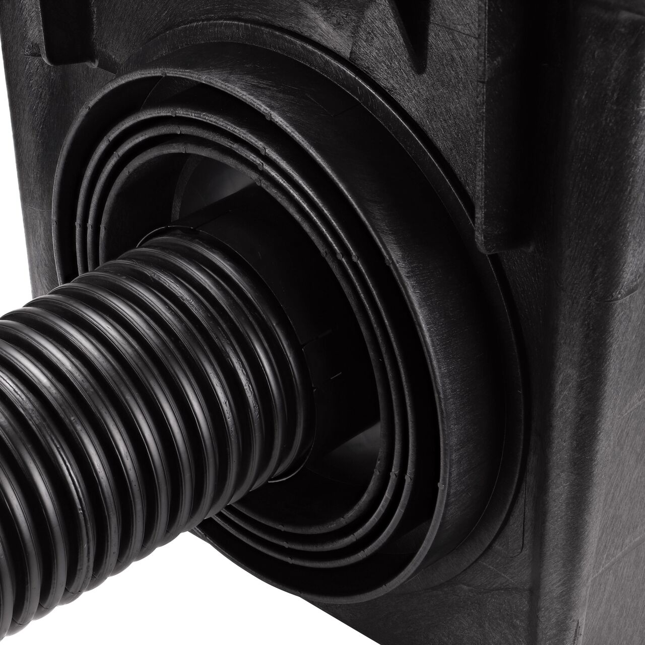 The NDS Outlet Adapter with Reducer Ring (NDS 2410) along with the 6 in. Drain Pipe Outlet Adapter (NDS 1266) helps connect Catch Basin Drains to 6 in. corrugated drain pipes on large NDS Catch Basins (NDS 2400)