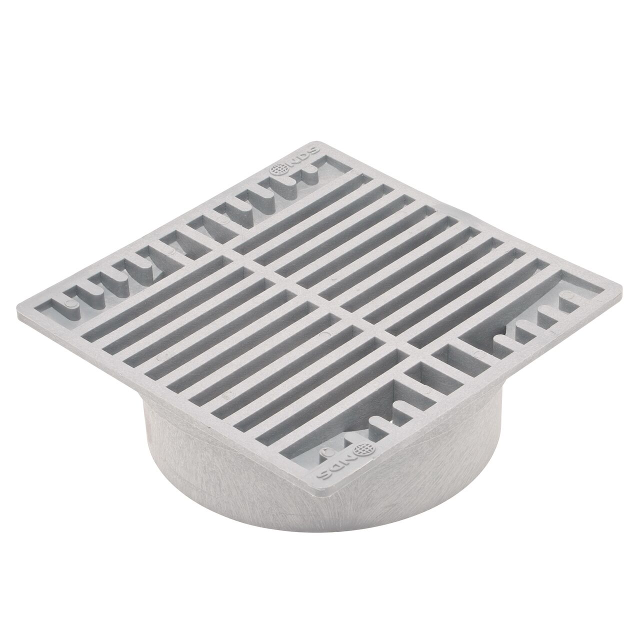 NDS 7 in. Square Grate in Gray Plastic Fits Spee-D® Catch Basin Drain & 6 in. Drain Pipes & Fittings (NDS 773)