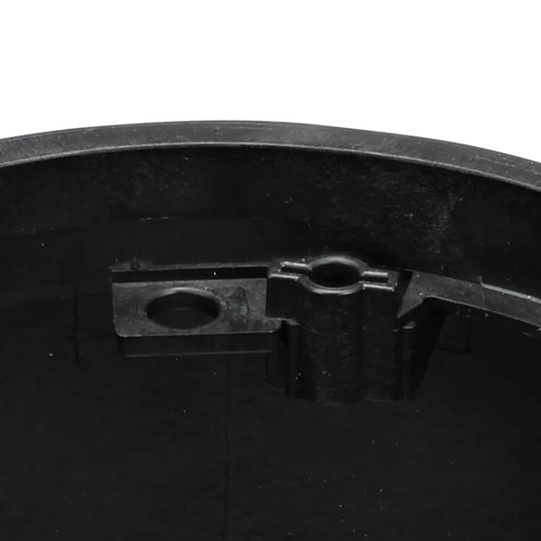 Closeup view of the bolt hole on the black NDS 10 in. Round Standard Series Valve Box (NDS 111BCW) for securing valve lid or cover to the valve box