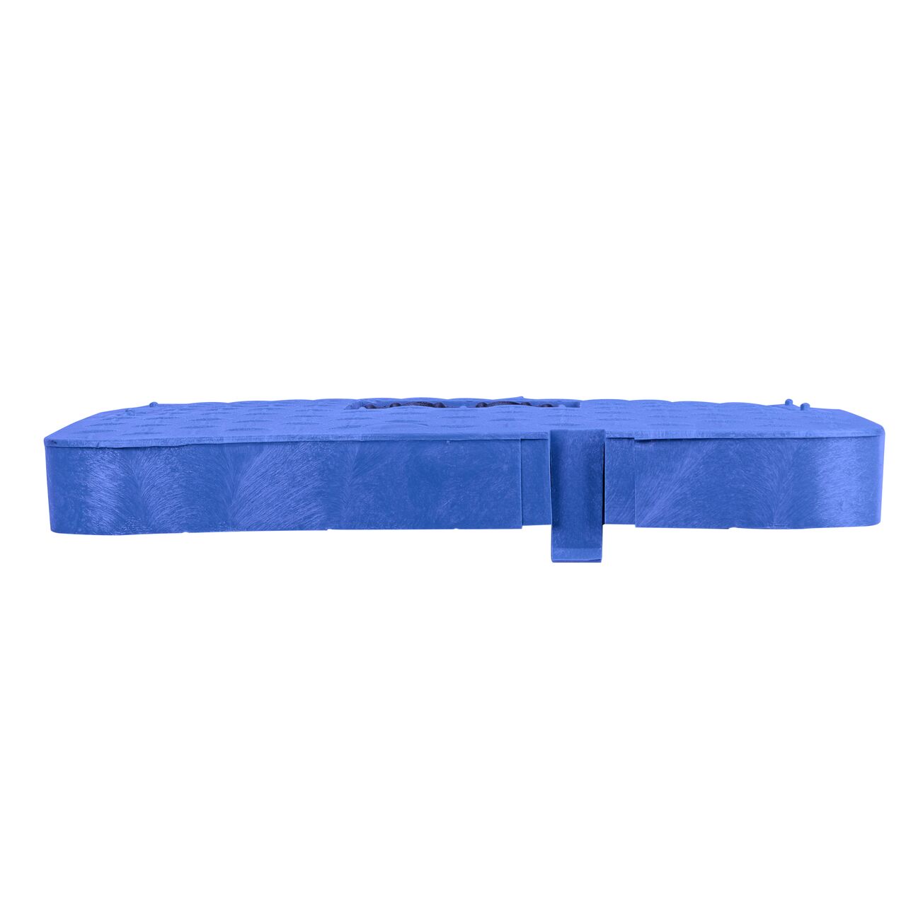 The NDS 13 in. X 20 in. Rectangular Standard Series Blue Water Meter Meter Box Cover (NDS D1500-DICIRBLU) is a Drop-in lid shown here from the side, that prevents dirt and debris from entering the meter box