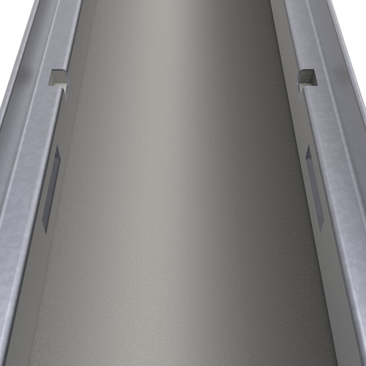 Closeup view of the rails and grate locking system on the BG-FILCOTEN® by NDS® tec V and tec E Trench Drains