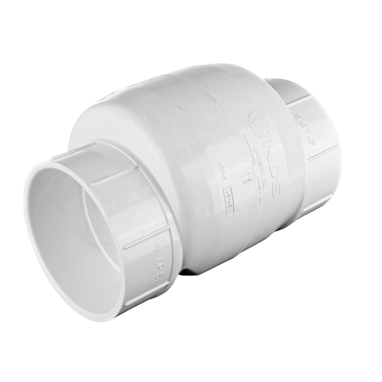 NDS White 4 in. slip end by slip end leak-resistant PVC Swing Check Valve (NDS 1520-40)
