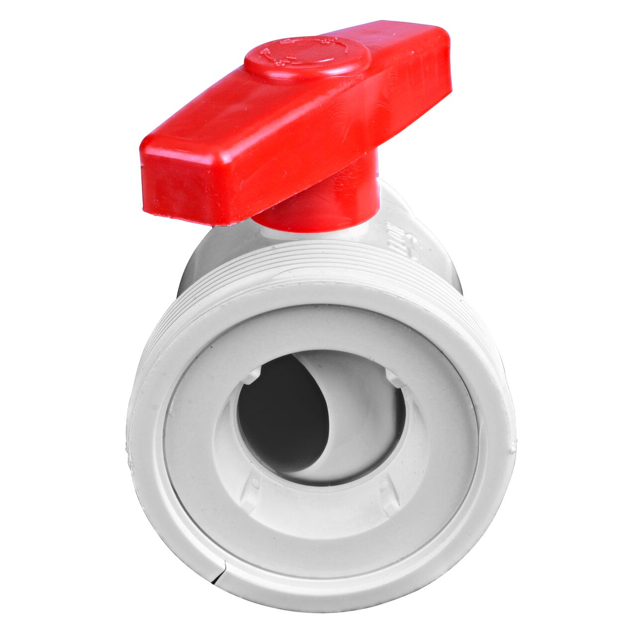 Ball valve is easy to turn and provides a shut off point in system on the NDS White 1-1/2 in. IPS U X S Checkmate PVC Swing Check and Ball Valve Combination (NDS 2200-15)