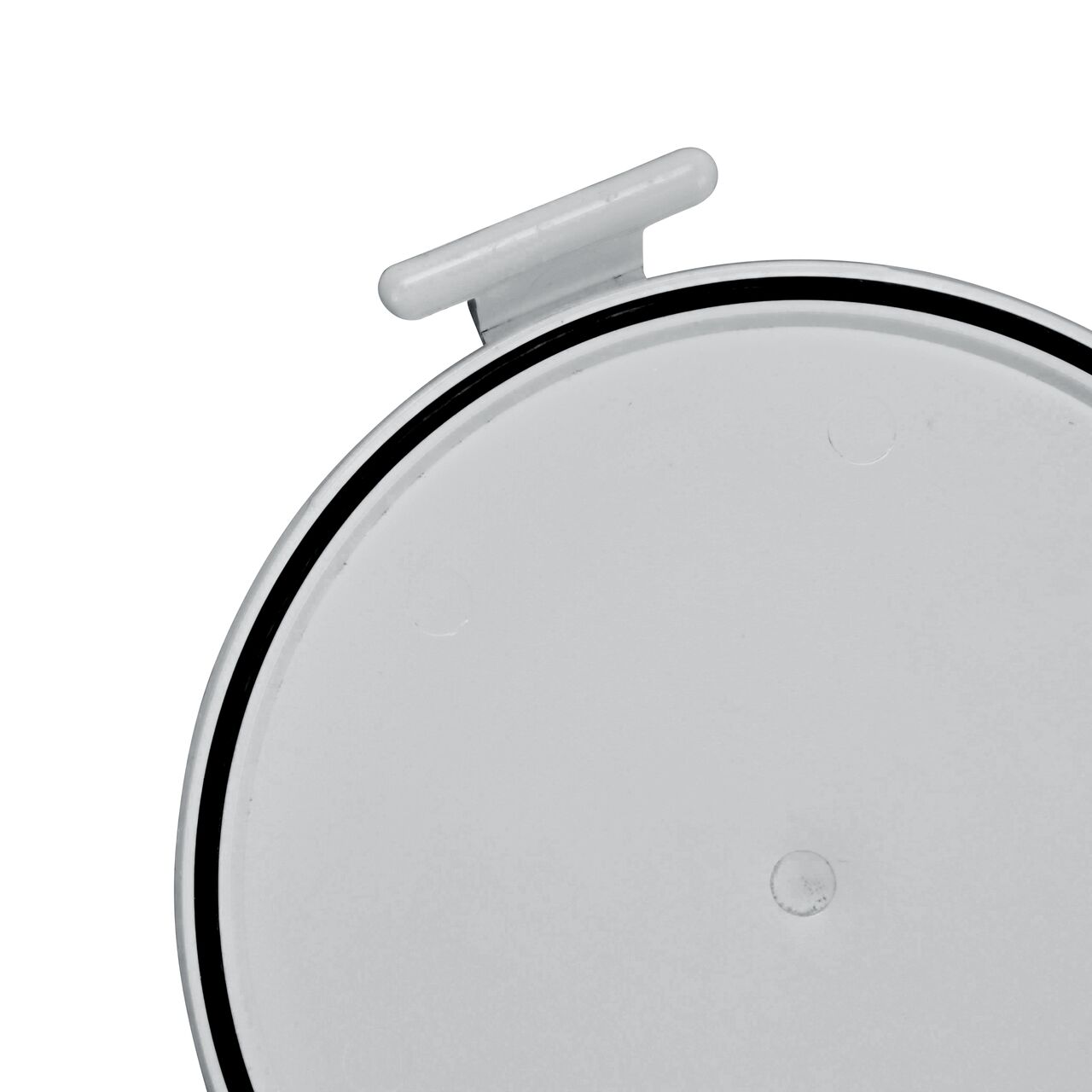 Closeup of the elastomeric gasket in the flapper which creates a watertight seal on the NDS White 6 in. PVC Backwater Valve (NDS 675P) and is replaceable
